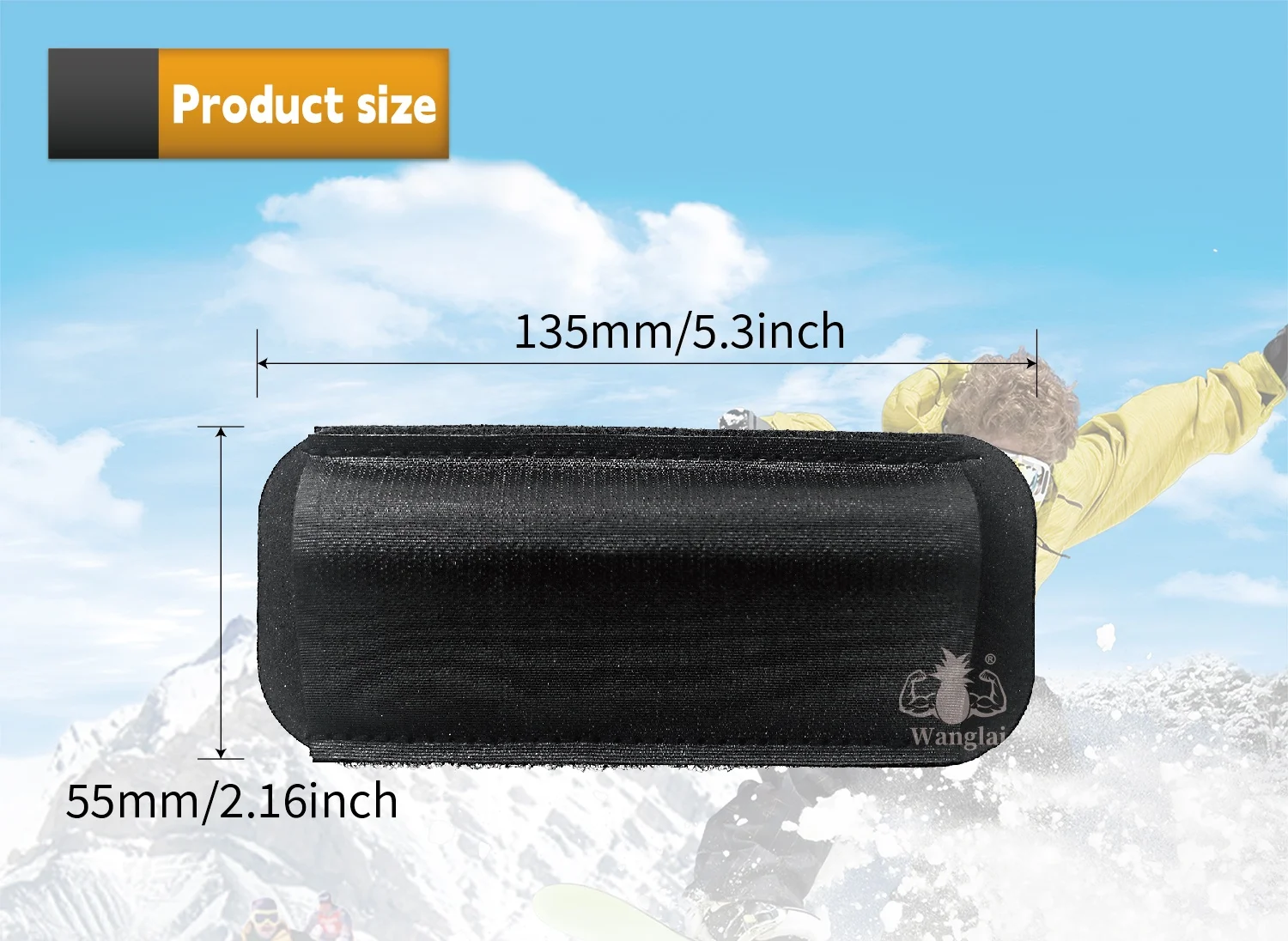 55*135mm Logo Printed Skiing Products Nordic Ski Holder Strap