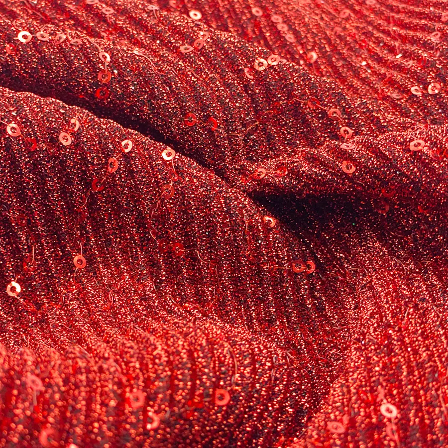 Sell buy meter women dress moonlight shiny lurex rib pleated embroidery crepe 3mm sequins jijimi fabric