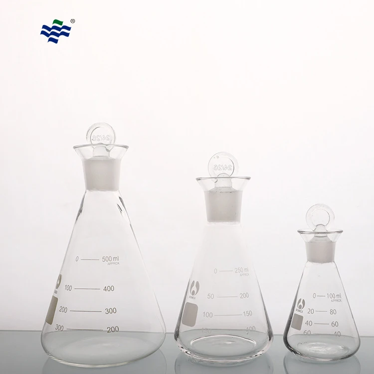 Laboratory Conical Flat Bottom Flask With Stopper
