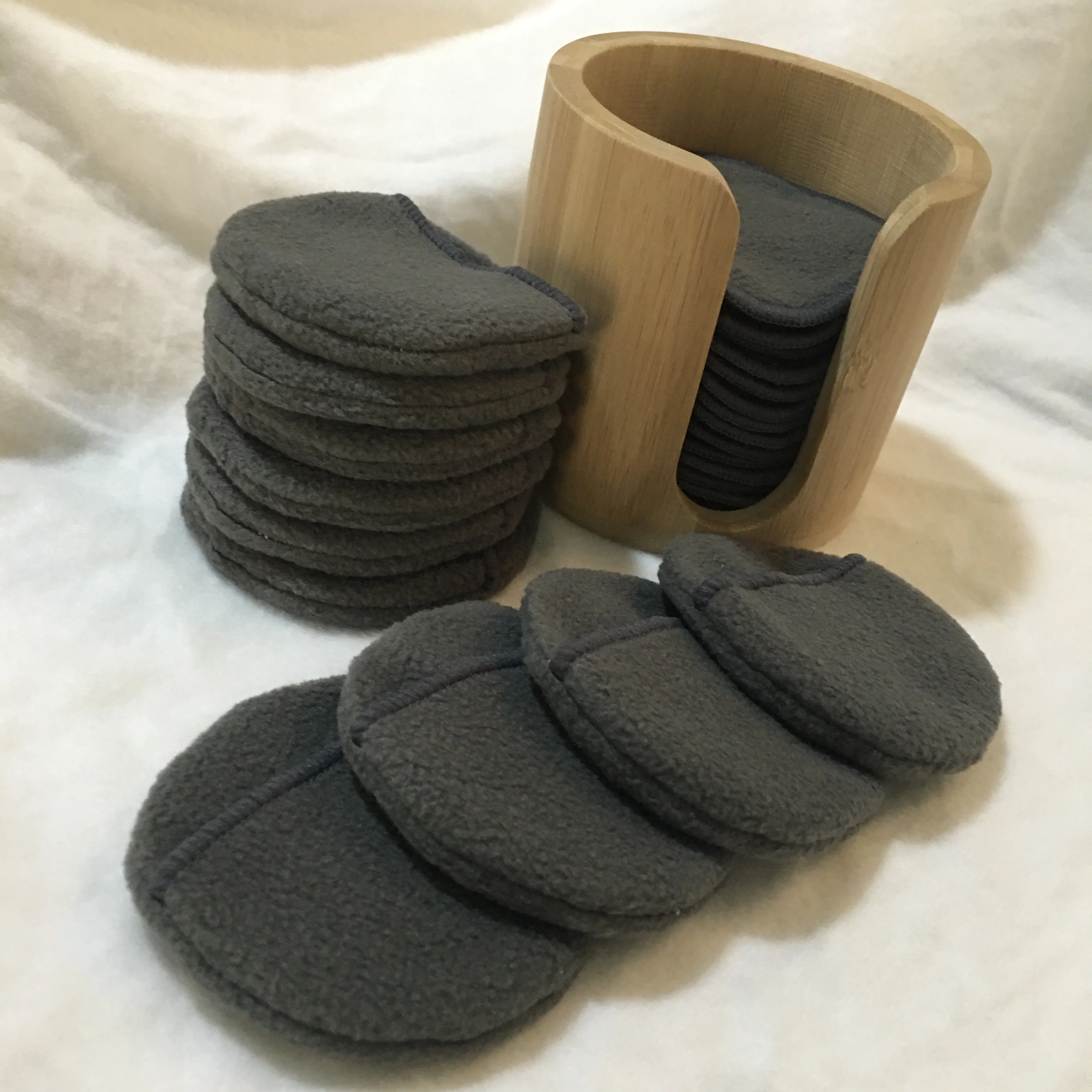 100% Zero Waste Bamboo Makeup Remover Pads Reusable Cotton Pads Round Makeup Cleaning Pads