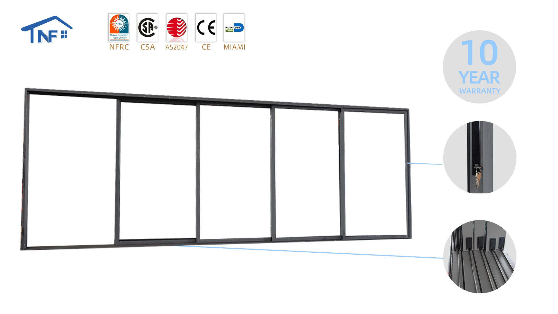 Foshan NF windows and doors double glazed aluminium sliding window design sliding glass doors and windows