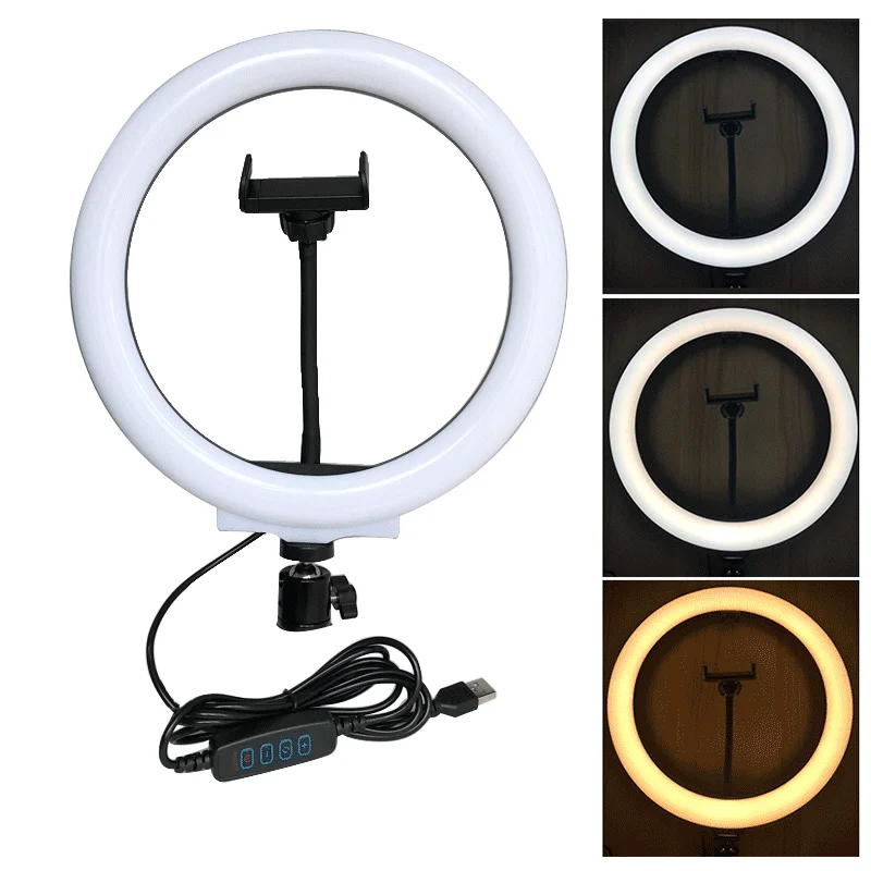 new foldable aluminum  camera tripod stand phone holder with light