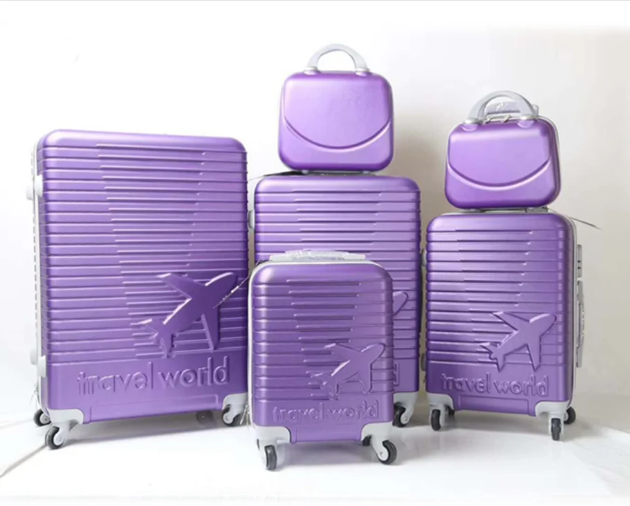 Hot Sale Abs Luggage 4 Wheels 6 Pcs  ABS Trolley Luggage Set