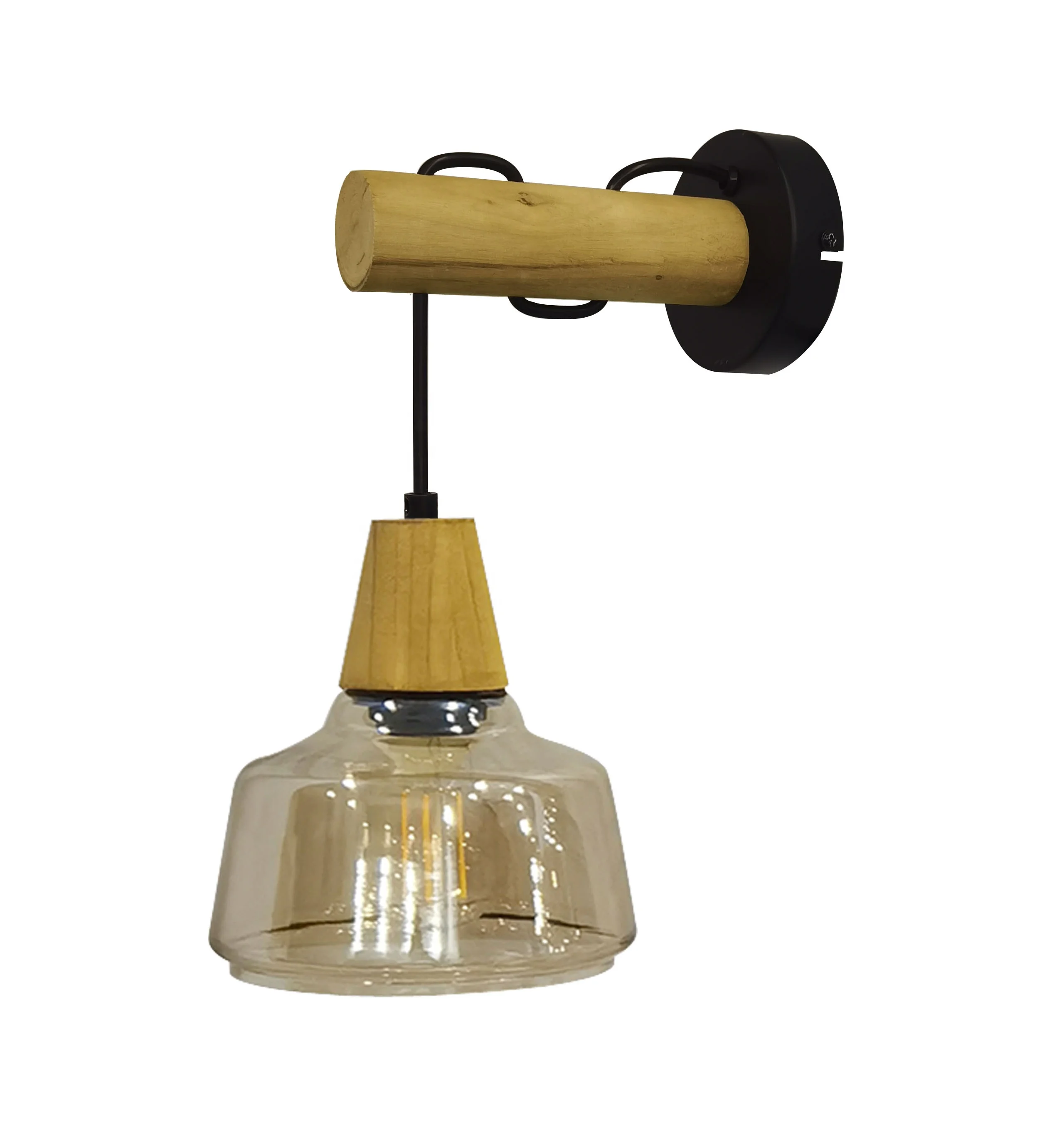 New wood & glass wall lamp for indoor