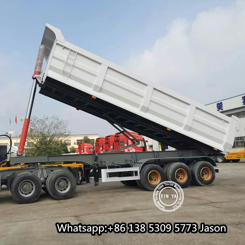 3 axle 80ton 100ton 40cbm 60cbm u shape side dump trailer tipper semi trailer for sale