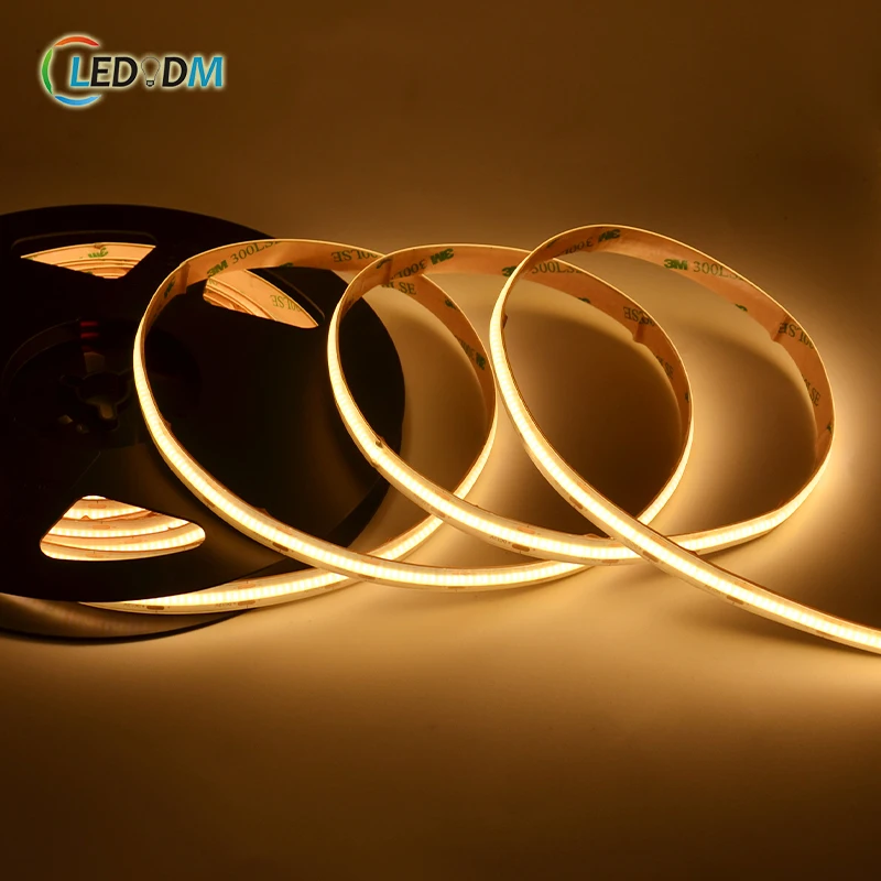 cob 12v 24v IP20 dot-less led light tape Ra90 CSP led strip 3000k