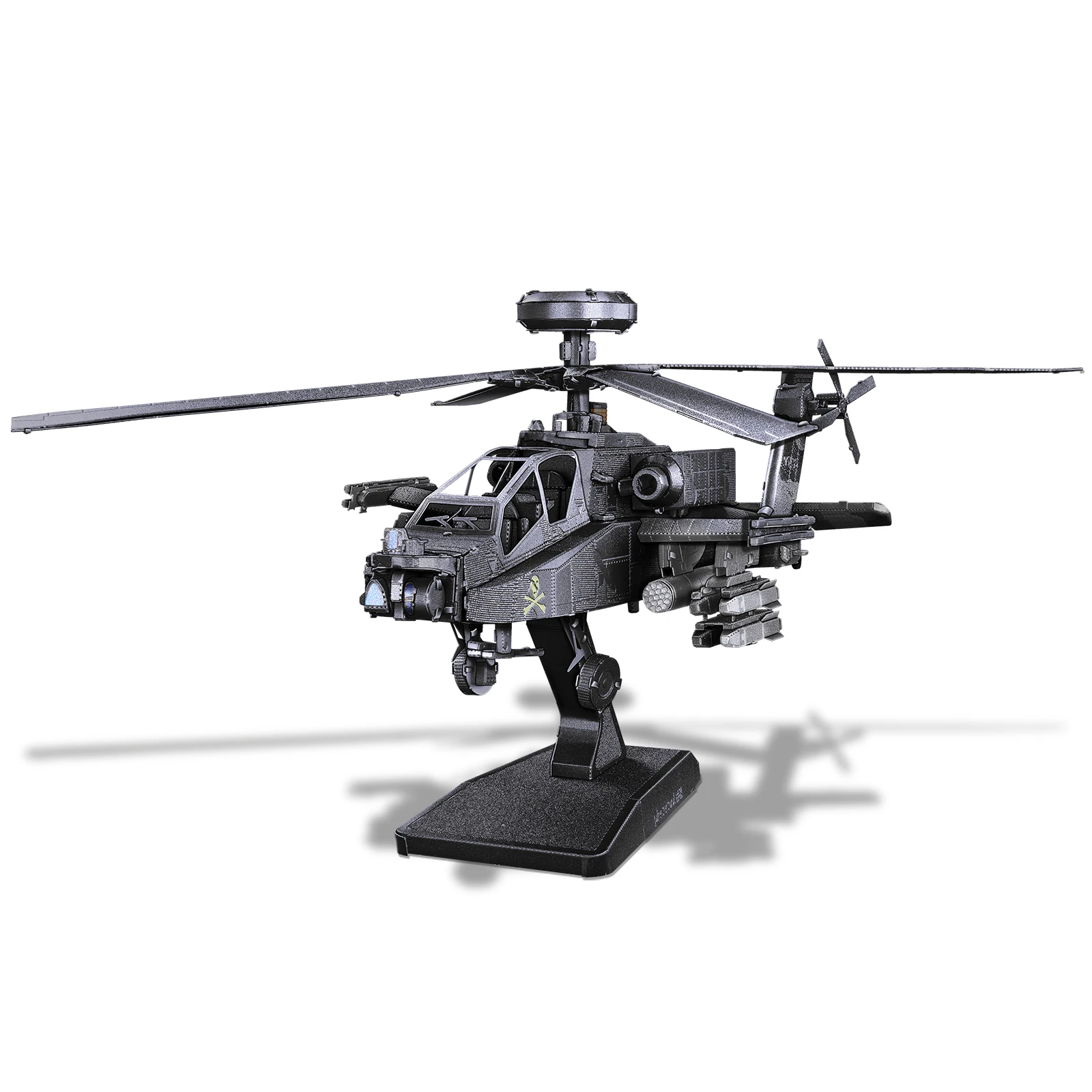 Piececool Great Birthday Gifts Apache Military Airplane Models Kits  DIY Brain Teaser Puzzles 3D Metal Puzzle for Hobbies Toys