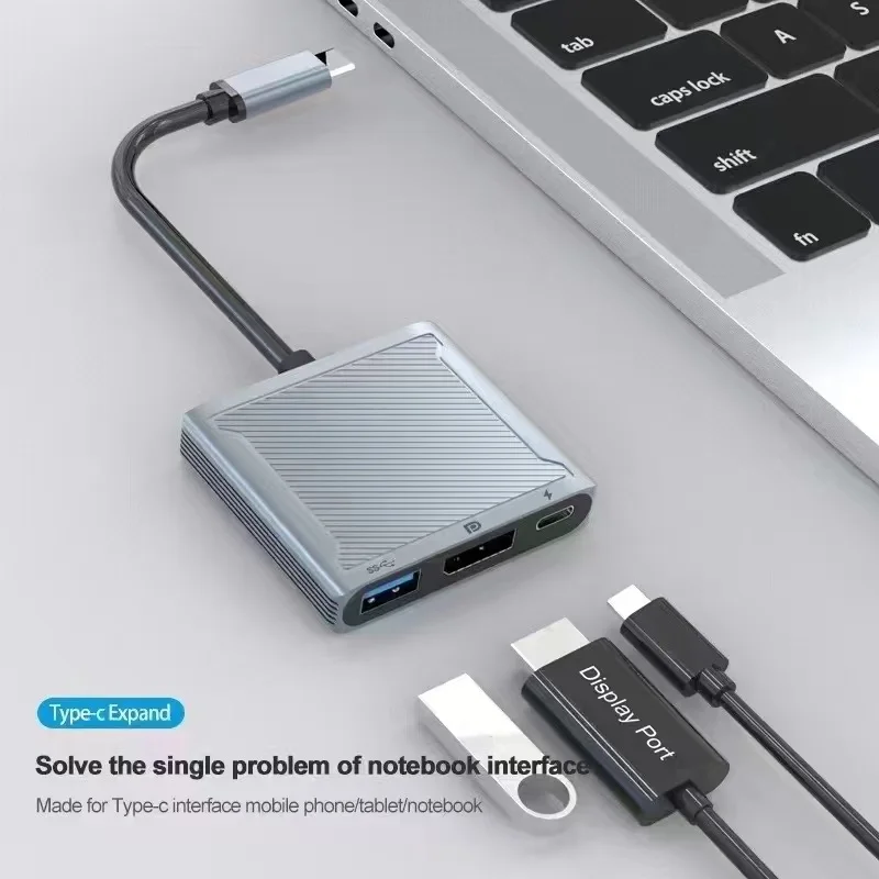 Новинка 2021 алюминиевая док-станция 3 в 1 с USB C на Displayport 0 DP 4 8K 60 Гц 4K 144 100 Вт PD