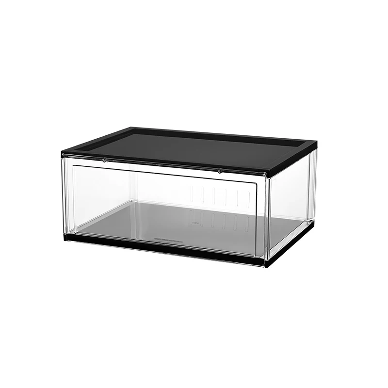 Delux Short Clear Shoe Box Plastic Storage Transparent Stackable