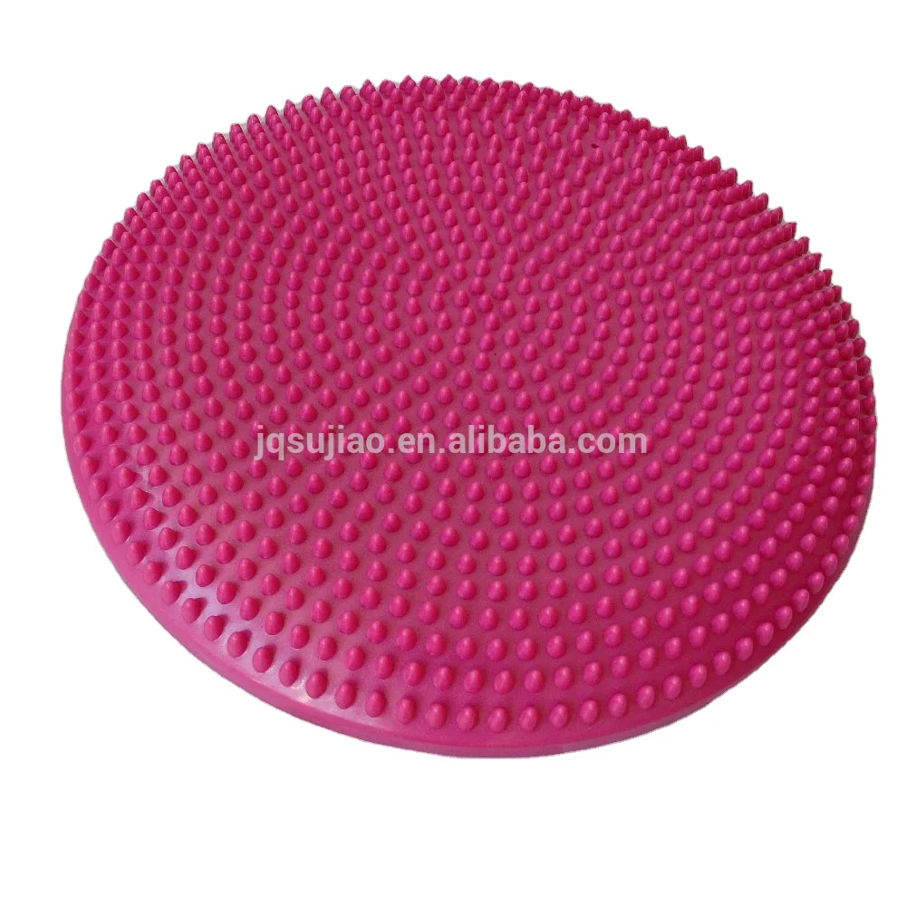 Wholesale customized inflatable spiky massage mat yoga air stability pad pvc massage exercise balance pad