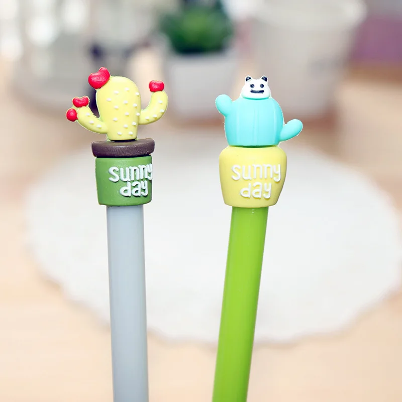 Cute kawaii pen cartoon design promotional squishy gel pen for students memory foam easily recovery decompression ballpoint pen