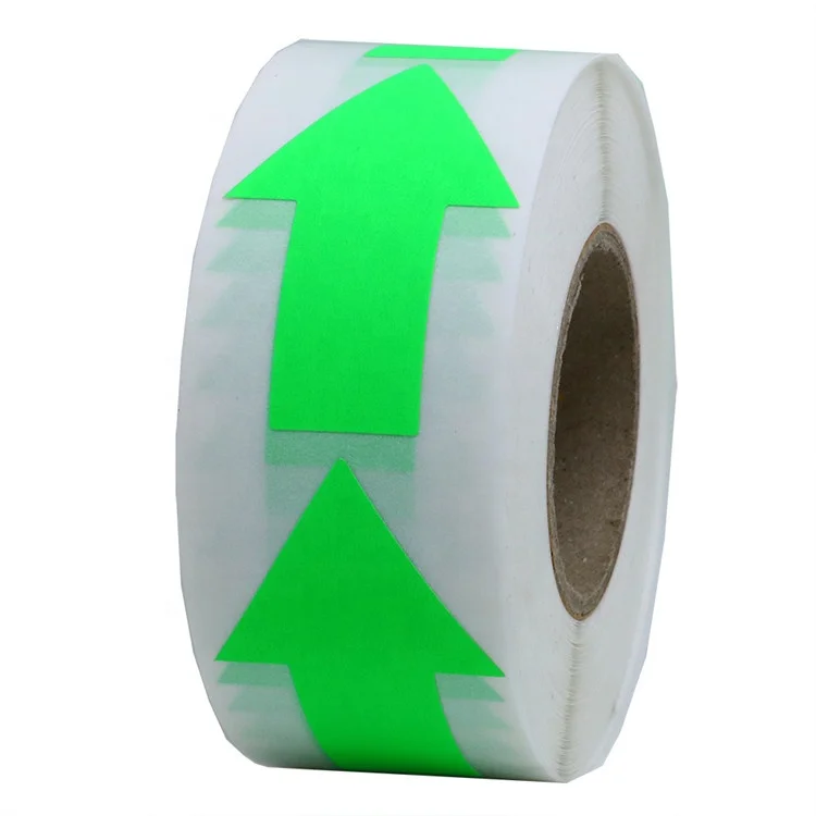 Hybsk Fluorescence Green/red Arrow Stickers Total 500 Labels Per Roll 2 inch labels