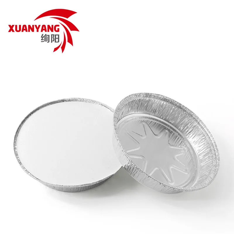 7 inch round aluminum foil food container disposable aluminum baking pans with plastic lid