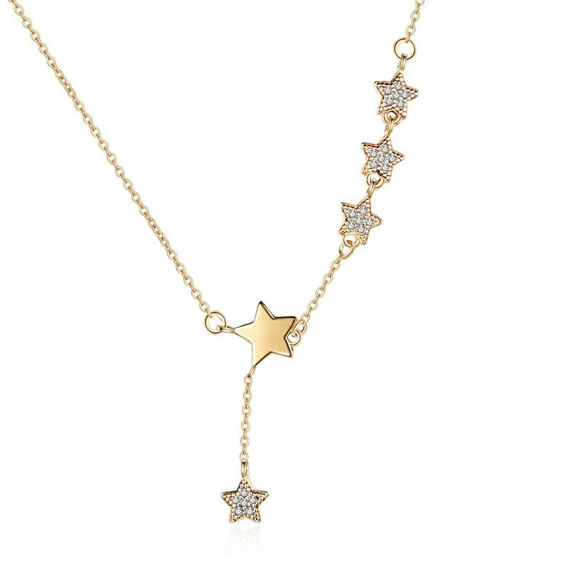 Elegant Star Designed Zircon Women Pendant Necklace Fashion Jewelry