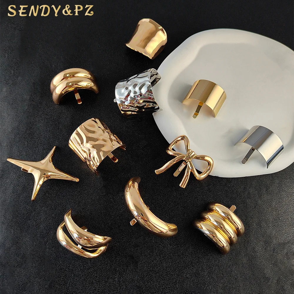 Fashion new metal women hair buckle hairpin elegant simple bow shaped geometric hair clip for girl