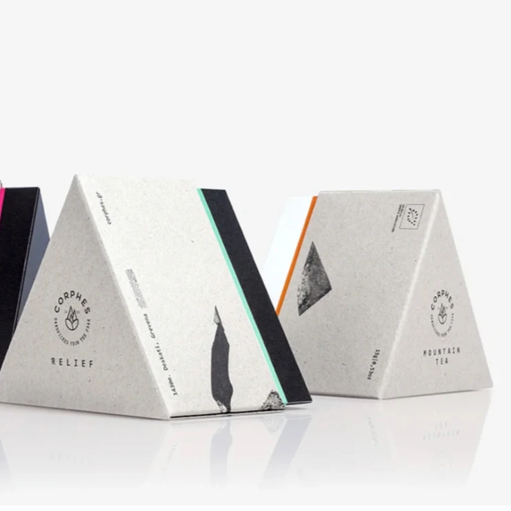 New design innovative Factory price high quality unique creative triangle gift box Chinese retro gift box for tea