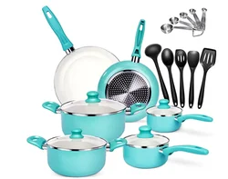 ECO-Friendly Aluminum Alloy ceramic coating cookware sets with cd bottom