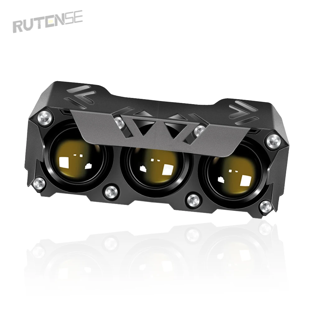 RUTENSE high quality auto led bulb 3 lens car head lamp motorcycle led headlights 24W white yellow car lights