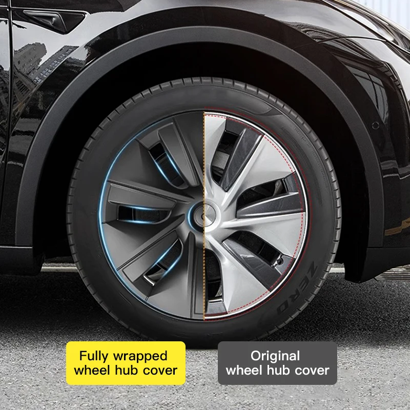 Beasely 4PCS 19-Inch Hub Cap Replacement Performance Wheel Cover Cap Automobile  Full Rim Cover Accessories for  Model Y
