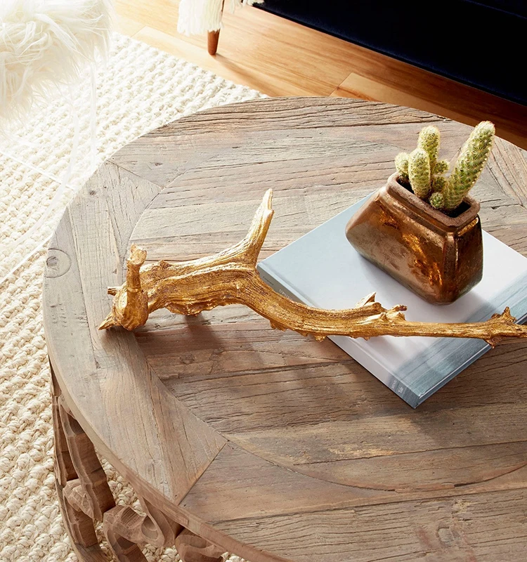 Nordic Light Luxury Living Room Furniture Modern Round Wooden Center Coffee Table Small Round Table