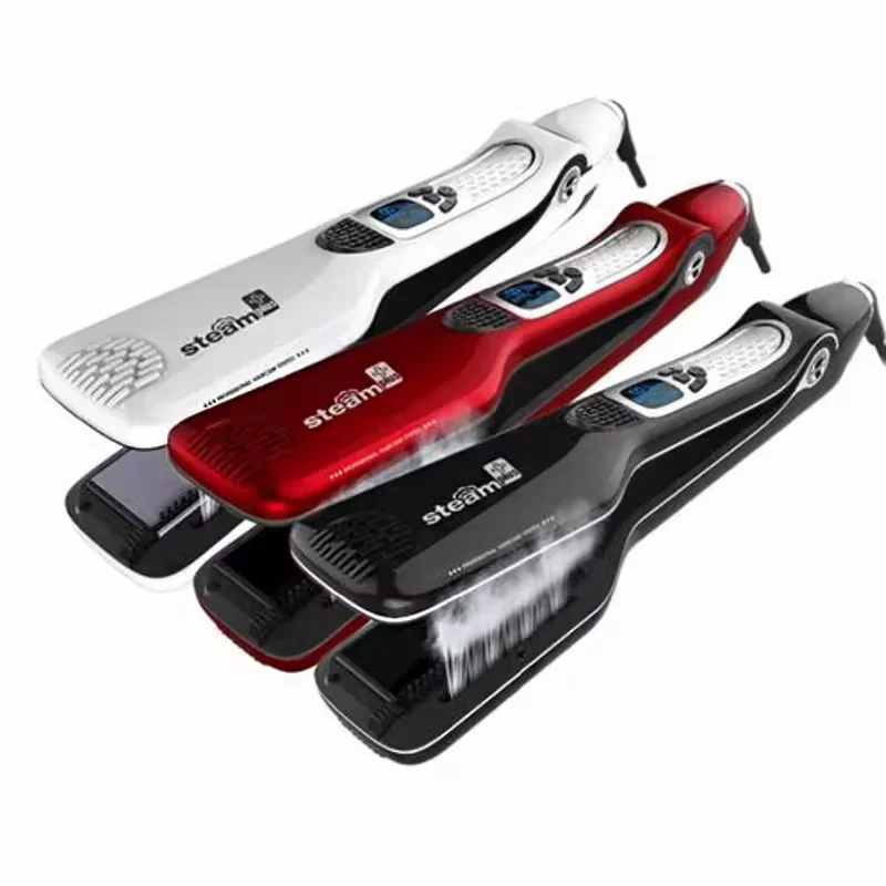 Hot Sales 1.2 inch Professional Steam Titanium Flat Iron LCD display Steamer Vapor Salon Pro 480F Hair Straightener