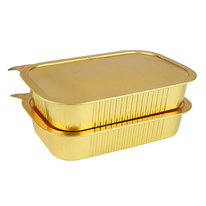 1005ml Disposable Smoothwall Aluminum Foil Rosasting Grill Tray with Plastic lids
