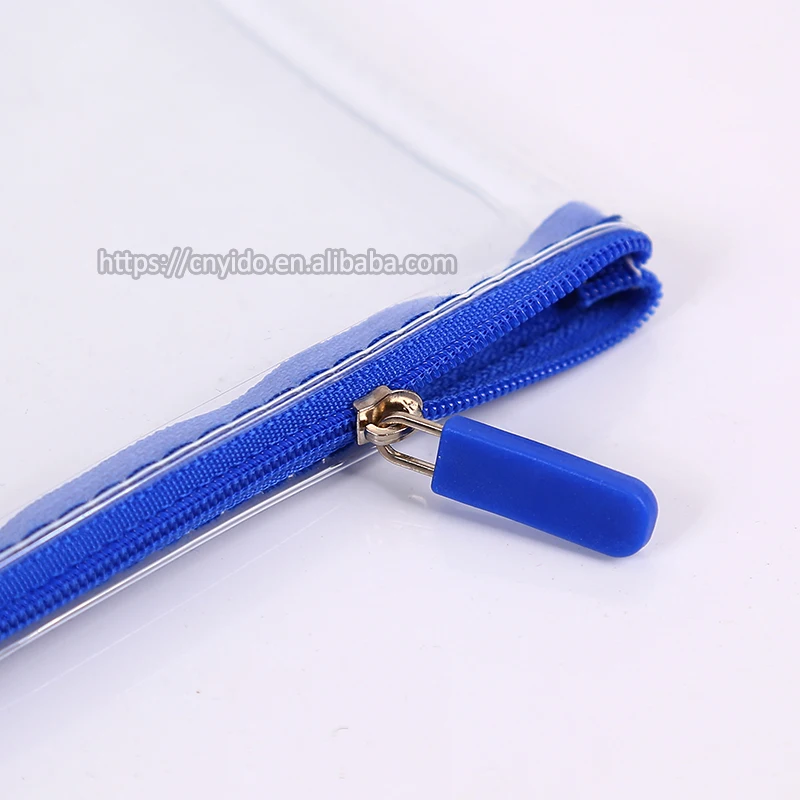  Goods in Stock Waterproof Clear Transparent A4 A5 A6 Poly Plastic Slider Zipper Envelope Sewed PVC File Bag