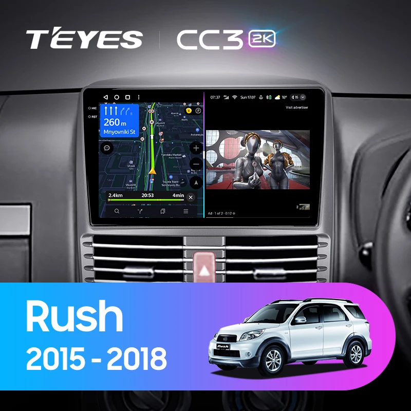2015 - 2018 Right Hand Driver Car Radio Multimedia Video Player TEYES CC3L CC3 2K for Toyota Rush Ce Car Play Android Auto
