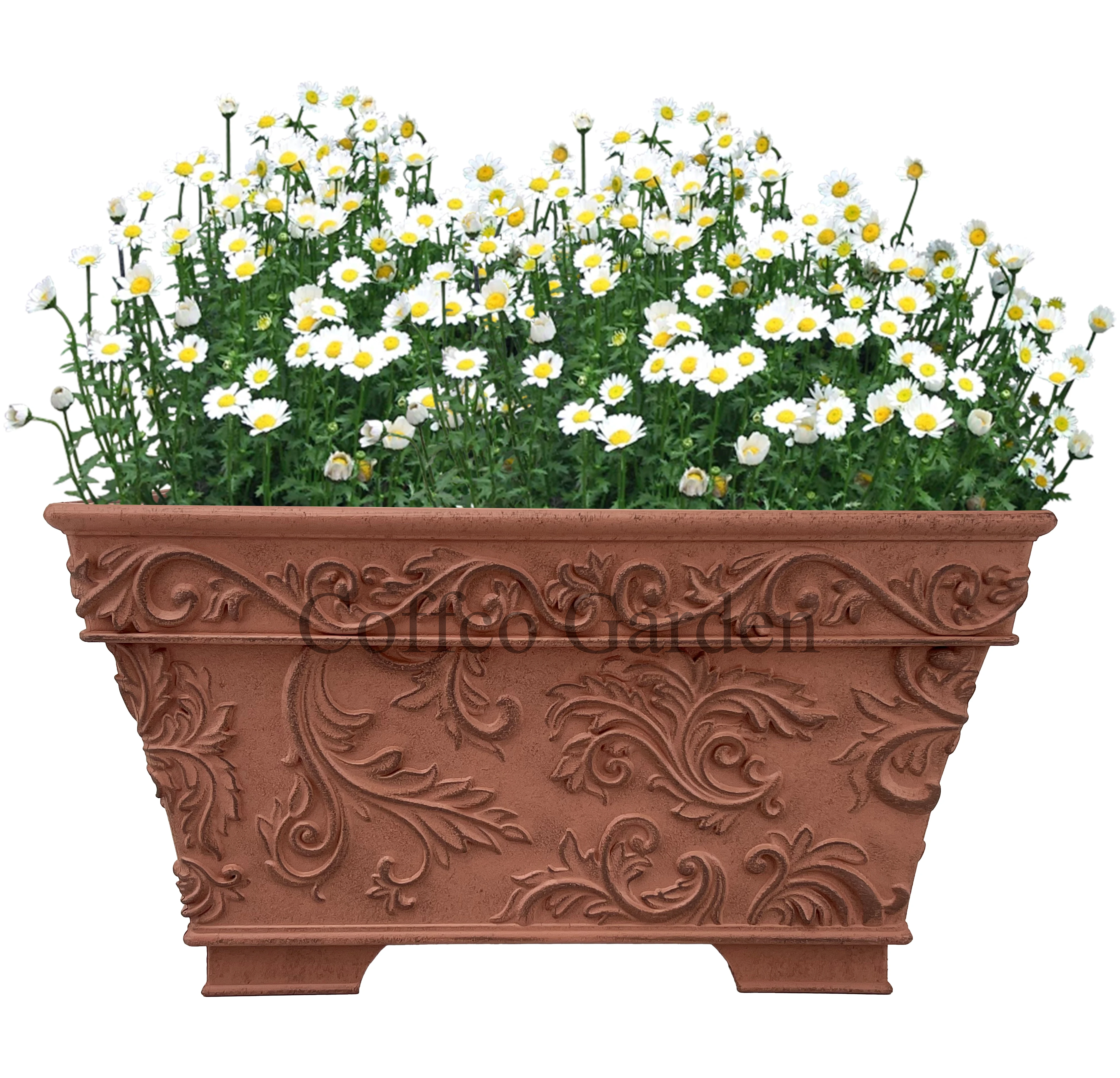 Arabesque Rectangle Style Planter Plastic Flowerpot Garden Decoration Crafts,for Indoor&Outdoor Garden Home Plants
