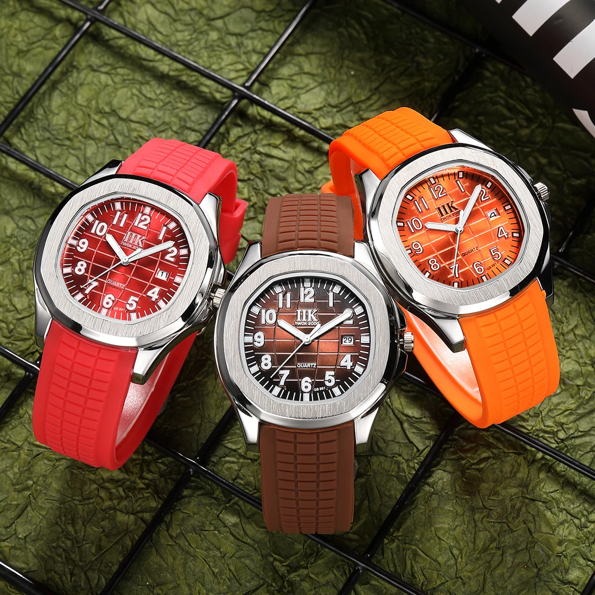 IIK GB991 waterproof luminous mens watch switch detachable silicone strap sports men watch wholesale