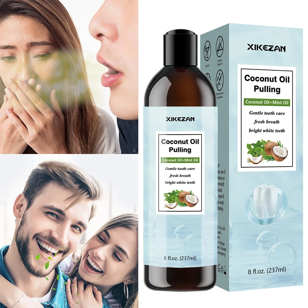 OEM Органическая жидкость для полоскания рта с мятным вкусом 8 FL.OZ кокосовое масло кокосовым маслом и отбеливания здоровья полости