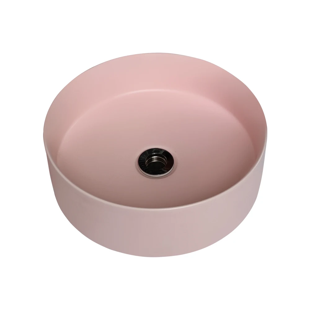countertop round pink toilet colour wash basin ceramic