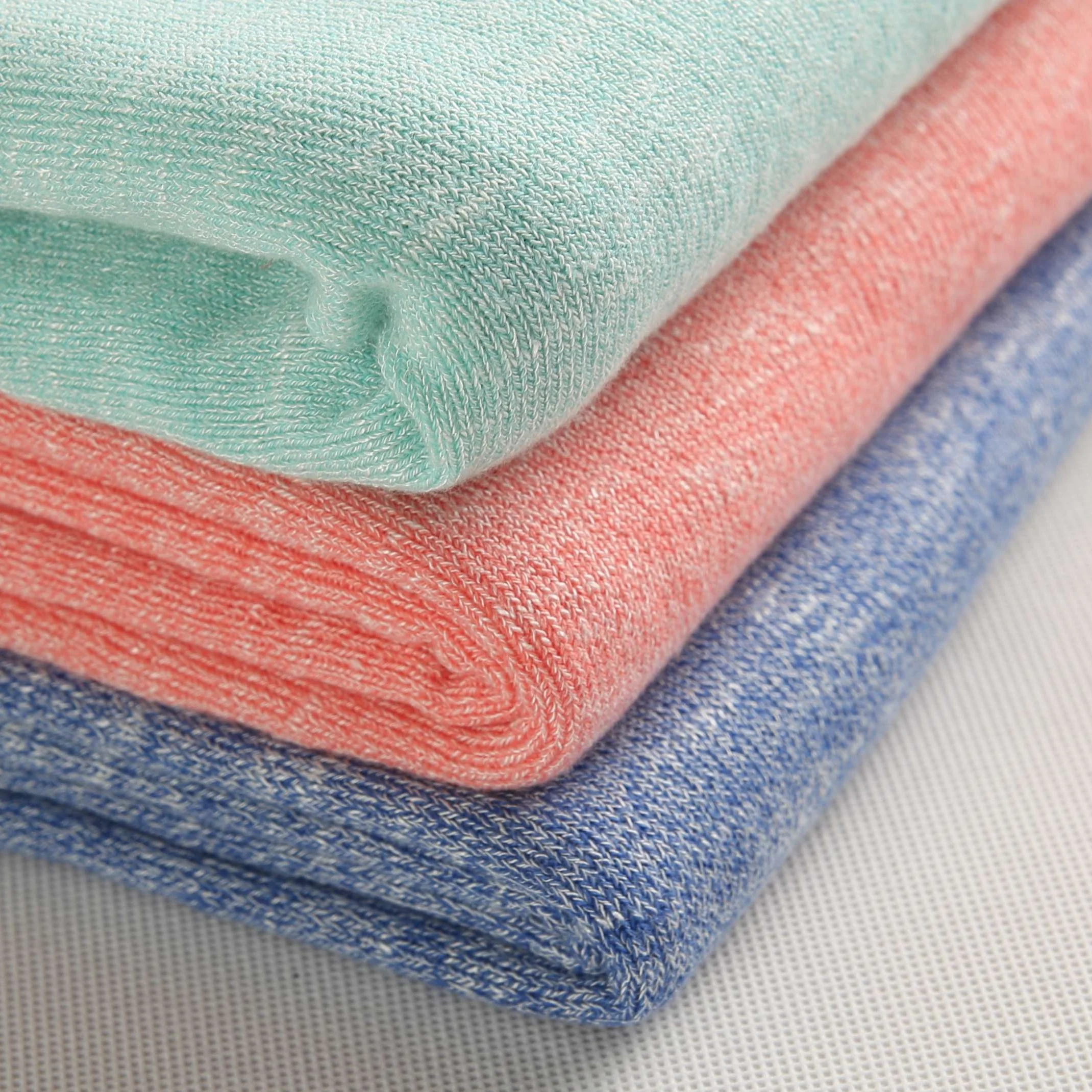 
Weft knitted TR coarse knitting two color slub sweat fabric single jersey for clothings jersey fabric 