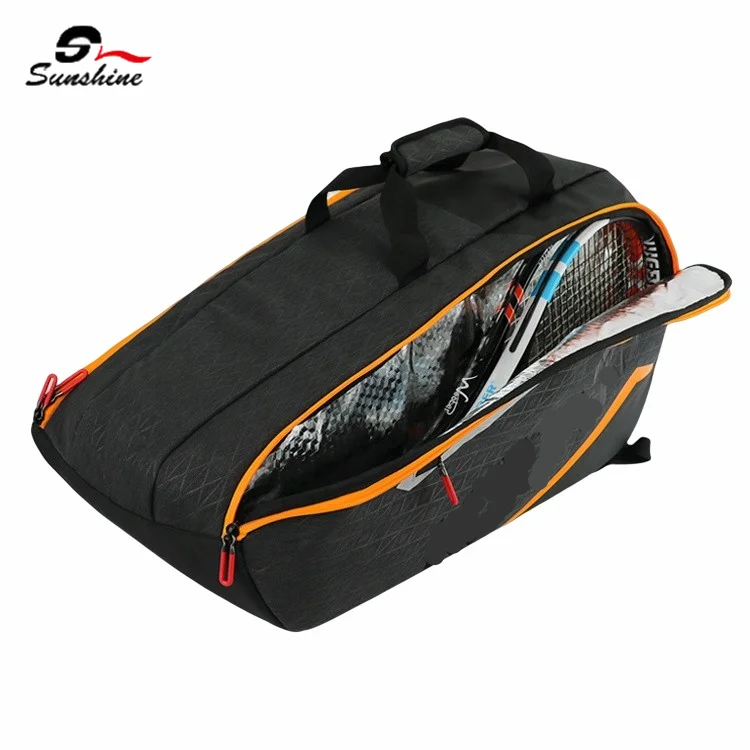 Custom Waterproof Sports Tennis Racket Tennis Bag With Shoe Compartment