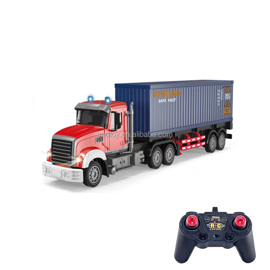 1/24 2.4G RC Car Trucks Remote Control and Trailer Rc Container  Metal Diecast Model Boys Toy Kids Car
