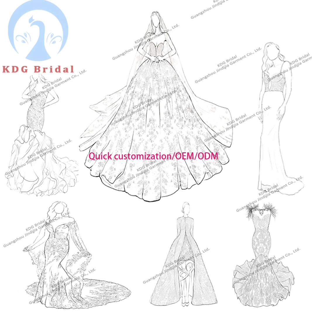 KDG Lace Appliqued Cathedral Train Brida New Style Generous Ballgown High Neck Long Sleeve Vestidos Elegantesl Wedding Dresses