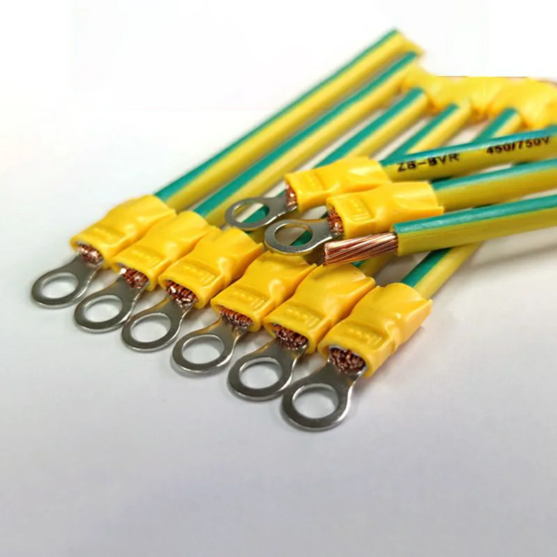 Custom Ring Terminal wiring harness amp tyco te assembly wire Green Yellow Drain Cable