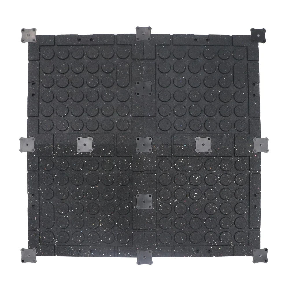 Black+EPDM Anti-Shock Anti-Slip Rubber Gym Mat Sports Flooring Fadeless with Long Warranty for Exercise CE ROHS Compliant