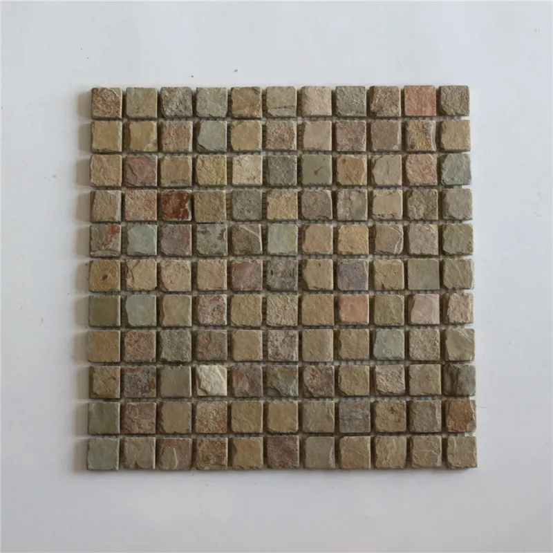 Multi Rusty Wall Tiles Slate Stone Chipped Mosaic Square Tiles