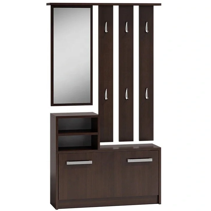 modern mounted wood hallway cabinet furniture shoe cabinet with full length mirror coat hanger