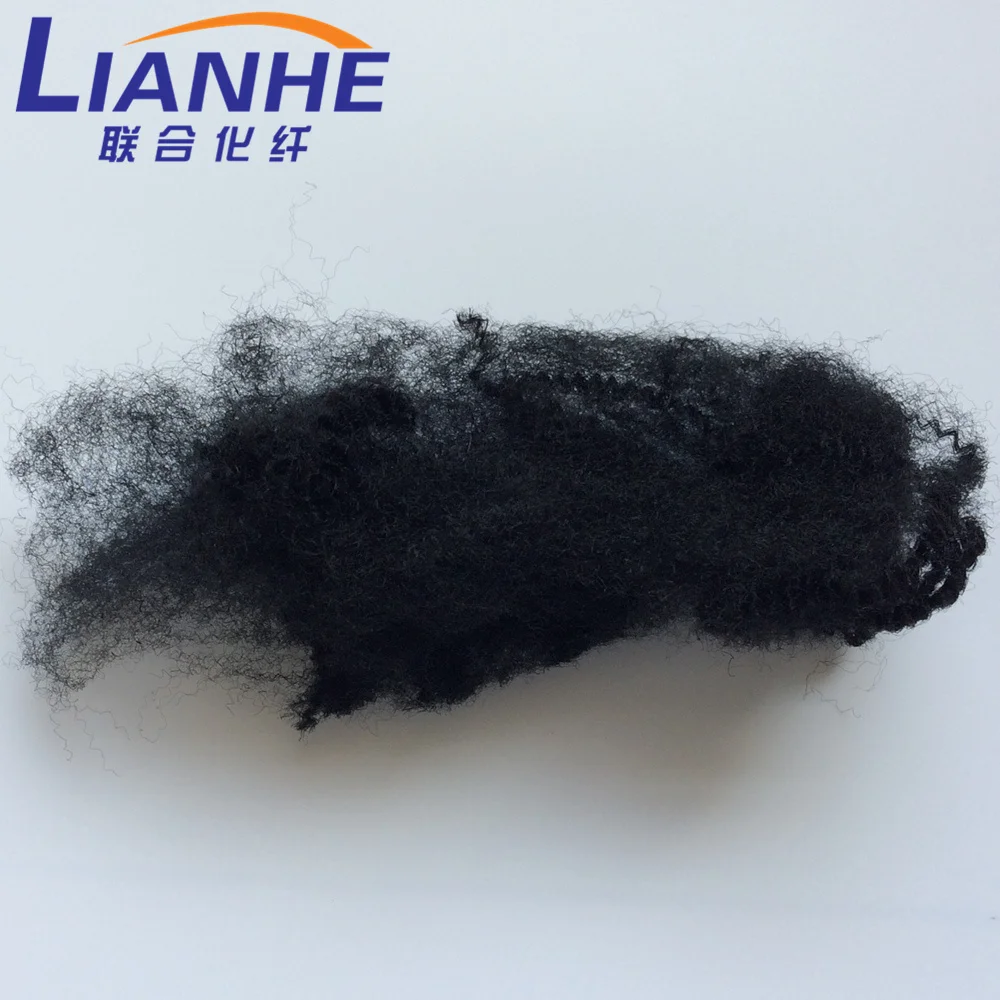 black psf 1.4d 38mm recycled polyester staple fiber fibre high tenacity 4.8CN/DTEX
