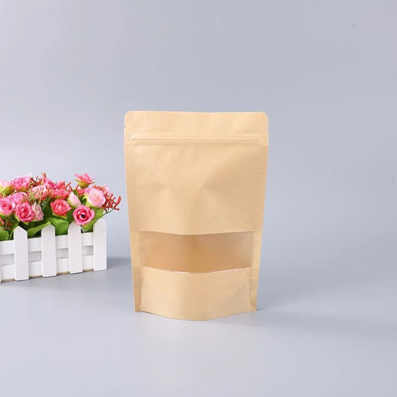 Food grade vertical plastic baking bread bags oil proof and waterproof food packaging storage Bag with transparent windows