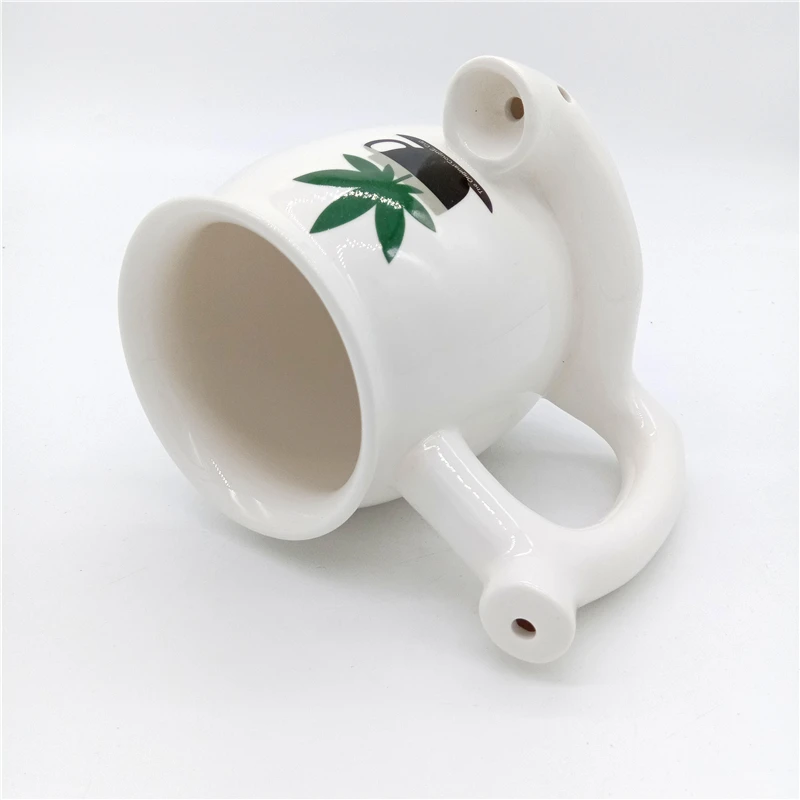 ceramic coffee mug with pipe mug tobacco wake and bake mugs for smoking