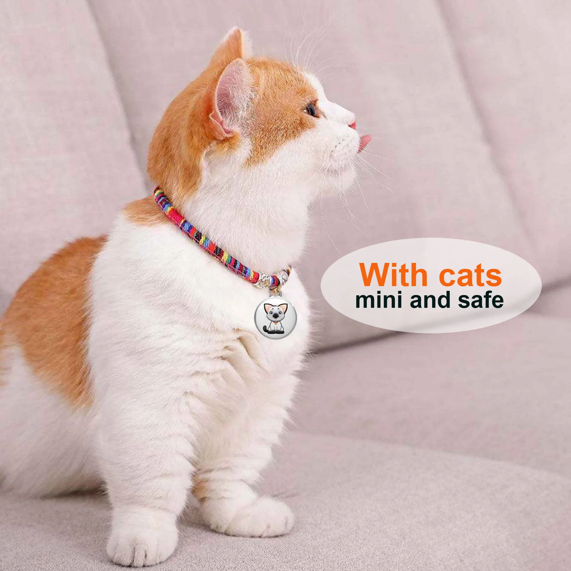 ALL PASS Mini Pet Sticker Keychain Waterproof Wireless Dog Cat Locator Pet Anti-lost Device Tracker GPS
