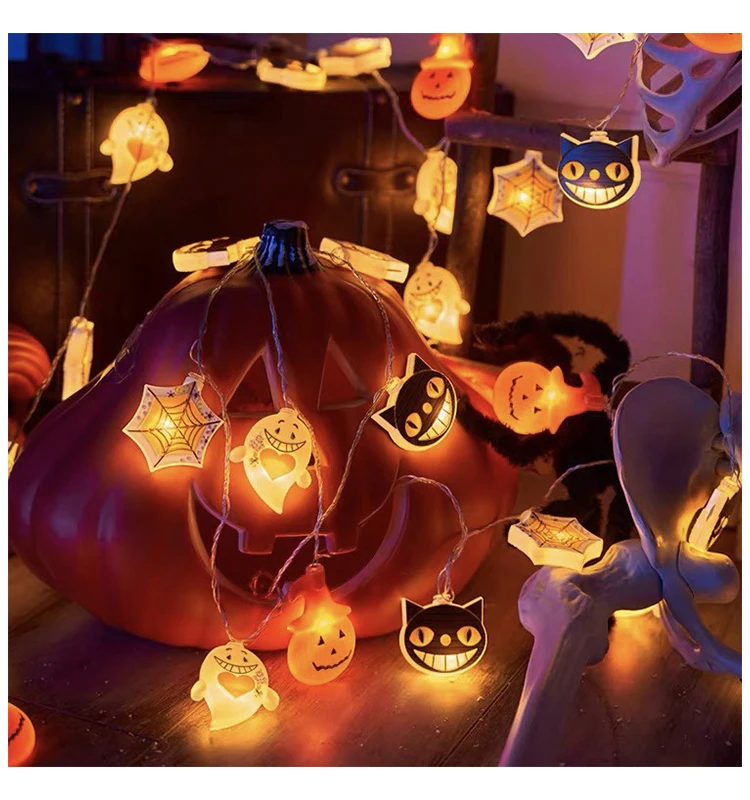 Duoyou halloween inside outside pumpkin ghost string lights decoration holiday different size lights decor