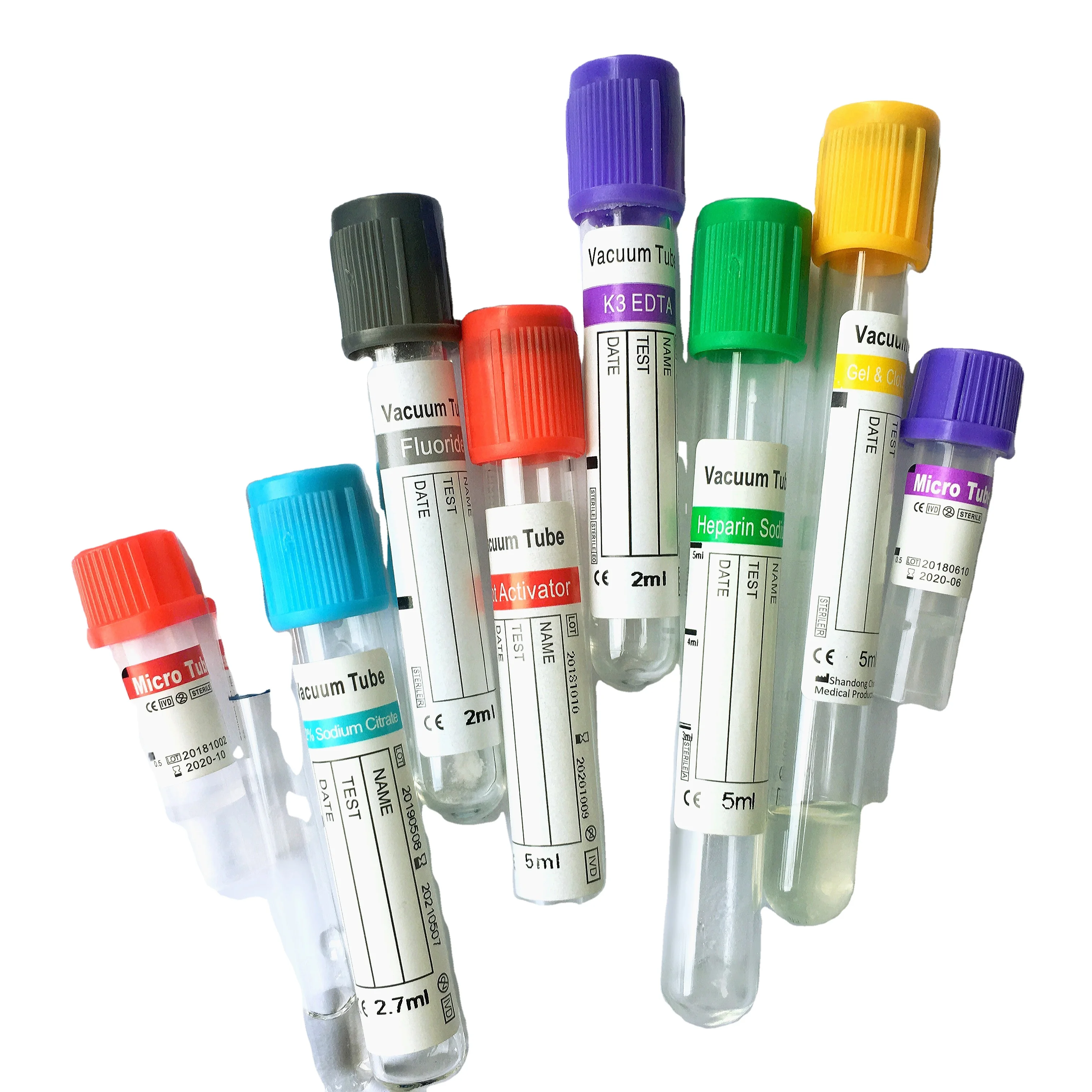 Manufacturer factory Vacutainer  Vacuum Blood Collection Tube with different sizes and additives