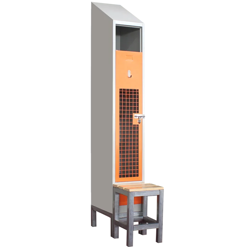 Yellow Grid Door Latches Football Locker With Hook Shoe Rack Metal Locker