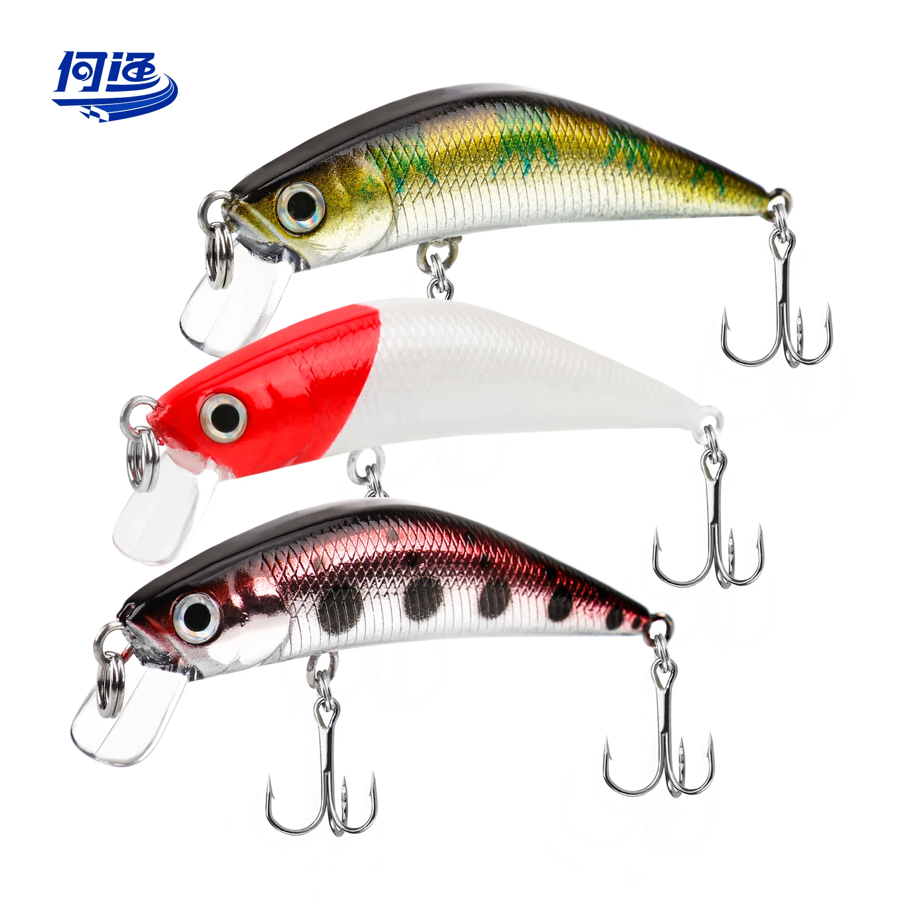 Minnow Lure 2.3in Bait Bass Squarebill Swimbait Soft Plastic Sinking Metal Spoon Spinner Bait Freshwater Jig Fishing Lures