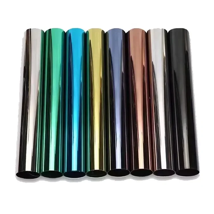 One Way Opaque Black Green Blue Grey Silver Building Window Tint Film Decorative Glass Vinyl Window Films For Home