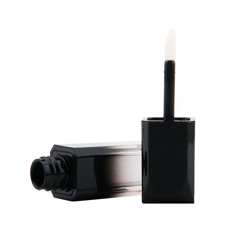Square shape gradient black lip gloss tube container PET lipstick tube